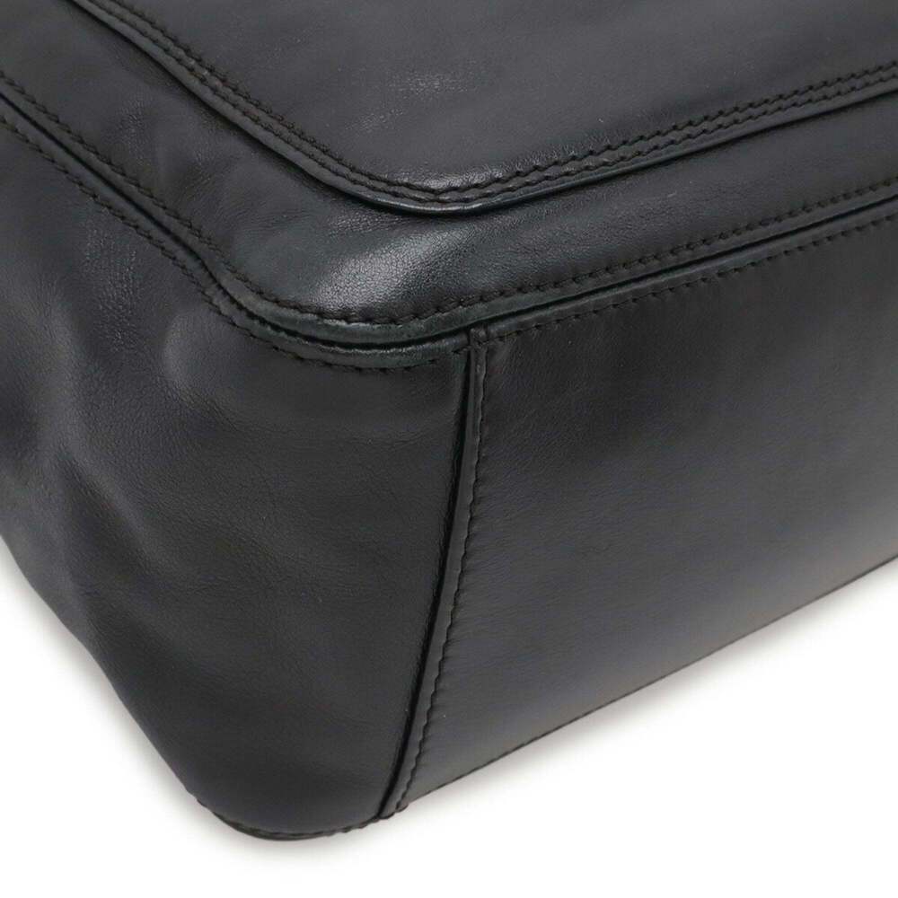 CHANEL Black Leather Logo Shoulder Bag - Picture 4 of 9